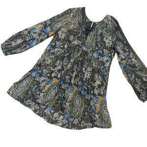 Free People Rain or Shine Floral Popover Tunic Sz M